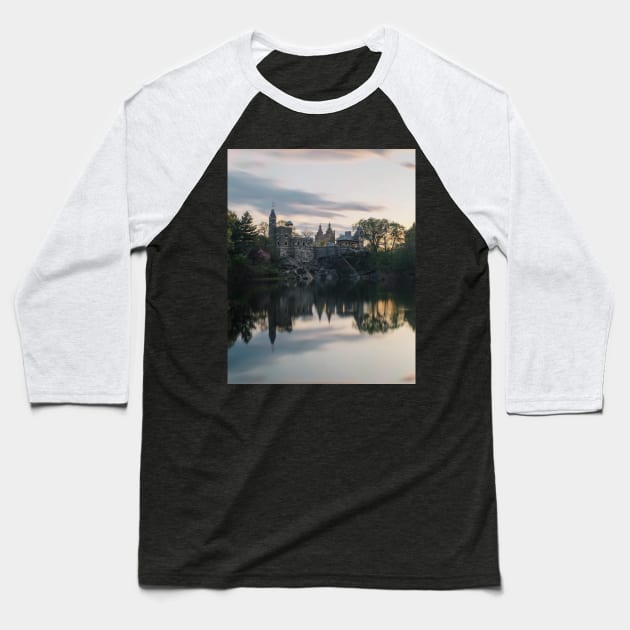 Belvedere Castle Central Park Baseball T-Shirt by igjustin